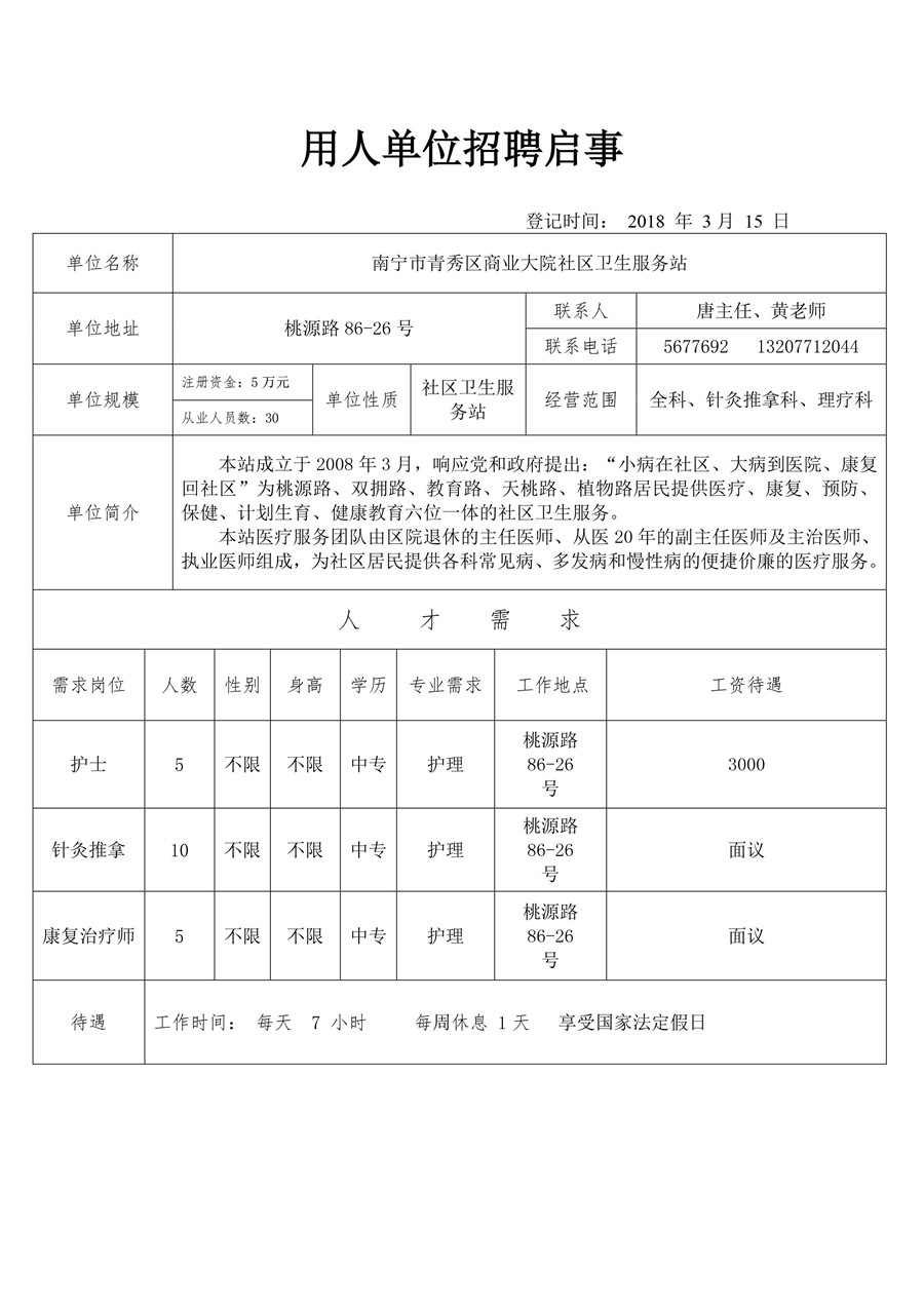 南宁市青秀区商业大院社区卫生服务站招聘启事.jpg